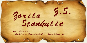 Zorilo Stankulić vizit kartica